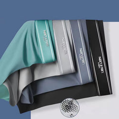 4Pcs Boxer Shorts Men'S Ice Silk Underwear Male Underpants Breathable Sexy Thin Panties U Convex Lingerie Wholesale Lots L-6XL
