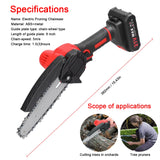 21V 6Inch Electric Pruning Saw Rechargeable Wood Spliting Chainsaw One-Handed Woodworking Tool for Garden Orchard Branch Clip